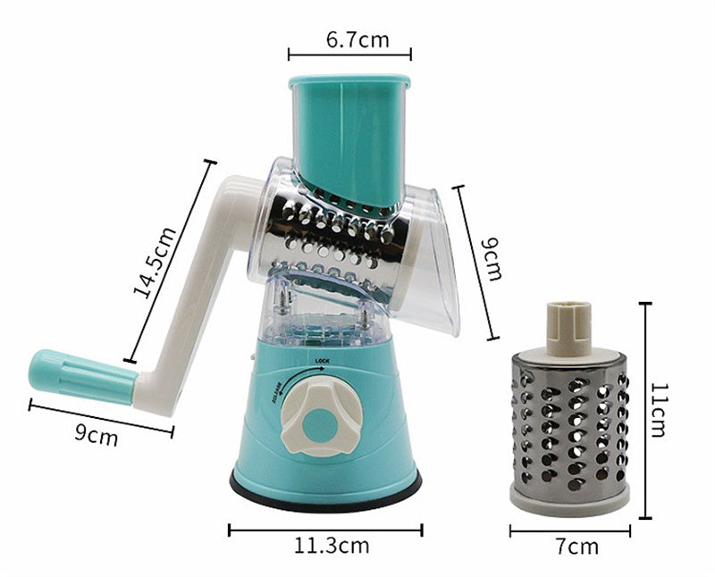 Manual Vegetable Cutter Slicer Hand Crank Multifunction Kitchen Tool for Vegetables, Cheese & Meat