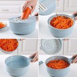 8-in-1 Mandoline Vegetable Slicer & Grater Set with Strainer – Onion, Carrot, Potato Cutter, Peeler & Egg Separator