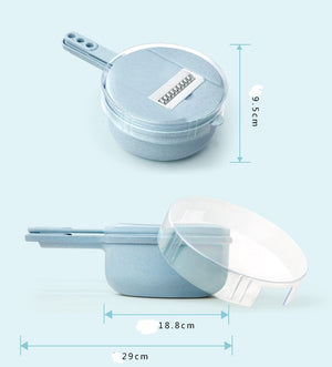 8-in-1 Mandoline Vegetable Slicer & Grater Set with Strainer – Onion, Carrot, Potato Cutter, Peeler & Egg Separator