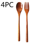 Natural Wooden Spoon & Fork Set Eco-Friendly Ironwood & Nanmu Cooking Utensils for Kitchen Use