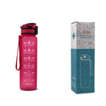 1L Motivational Tritan Water Bottle with Time Marker – Leakproof, BPA-Free, Bounce Cover, Fruit Infuser | Fitness, Gym, Sports