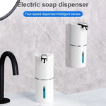 Touchless 380ml Electric Soap Dispenser – Wall Mounted, USB Rechargeable, Infrared Sensor Foam Pump