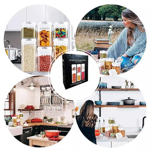 6PCS Easy Lock Food Storage Container Set – Airtight Plastic Jars for Flour, Sugar & Pantry Organization (0.5L–1.2L)