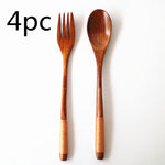 Natural Wooden Spoon & Fork Set Eco-Friendly Ironwood & Nanmu Cooking Utensils for Kitchen Use