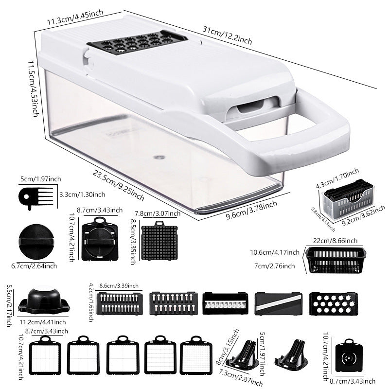 Multi-function Vegetable Chopper 15–26 Piece Kitchen Slicer & Cutter Set for Fast Meal Prep