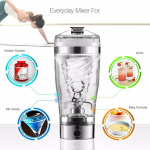 Electric Protein Shake Stirrer USB Blender Bottle | Rechargeable Shaker Cup for Milk, Coffee & Fitness Drinks | 600ml Portable Mixer
