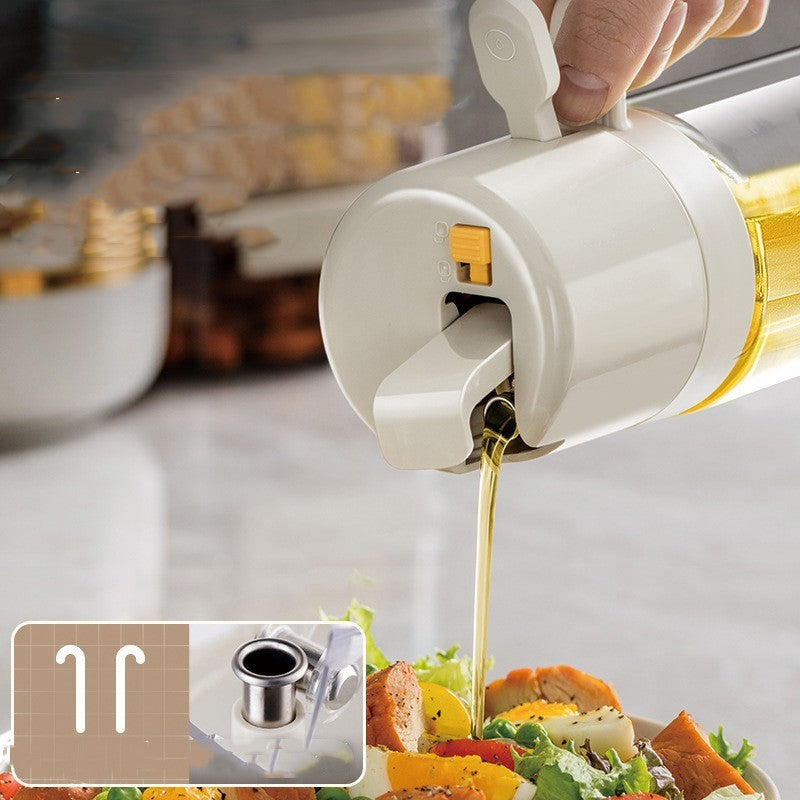 2 In 1 Oil Sprayer Bottle | Dual-Mode Olive Oil Dispenser & Mister for Cooking, BBQ, Baking & Salad | 550ml Glass Kitchen Tool