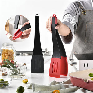 3-in-1 Silicone Frying Spatula Clip – Non-Scratch Cooking Utensil for Flipping Steak, Pancakes, & More – Heat-Resistant Kitchen Tool