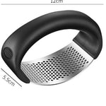 Stainless Steel Garlic Press – Manual Garlic Masher Tool with Non-Slip Handle | Easy to Clean, Rust-Resistant Kitchen Gadget
