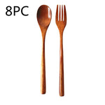 Natural Wooden Spoon & Fork Set Eco-Friendly Ironwood & Nanmu Cooking Utensils for Kitchen Use