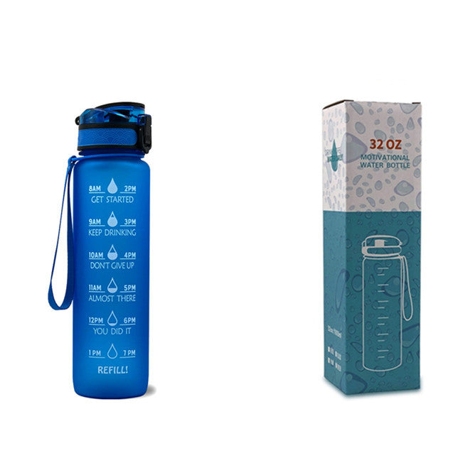 1L Motivational Tritan Water Bottle with Time Marker – Leakproof, BPA-Free, Bounce Cover, Fruit Infuser | Fitness, Gym, Sports