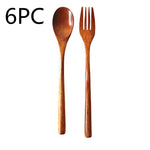Natural Wooden Spoon & Fork Set Eco-Friendly Ironwood & Nanmu Cooking Utensils for Kitchen Use