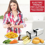 Electric French Fry Cutter with Stainless Steel Blades – Potato, Carrot, Vegetable Slicer for Home & Commercial Use