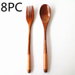 Natural Wooden Spoon & Fork Set Eco-Friendly Ironwood & Nanmu Cooking Utensils for Kitchen Use