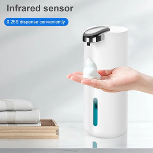 Touchless 380ml Electric Soap Dispenser – Wall Mounted, USB Rechargeable, Infrared Sensor Foam Pump