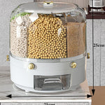 360° Rotating Rice Barrel Large Sealed Cereal Dispenser Moisture-Proof Grain Box Kitchen Food Storage Container 10–12.5kg