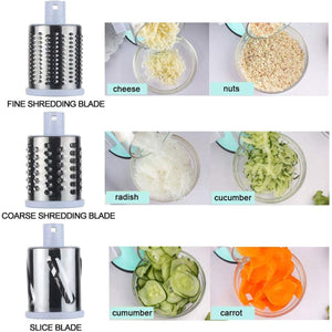 Manual Round Mandoline Slicer – Multifunctional Vegetable & Cheese Cutter | ABS + Stainless Steel, Easy to Use Kitchen Gadget