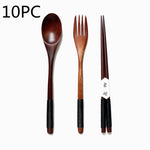 Natural Wooden Spoon & Fork Set Eco-Friendly Ironwood & Nanmu Cooking Utensils for Kitchen Use