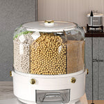 360° Rotating Rice Barrel Large Sealed Cereal Dispenser Moisture-Proof Grain Box Kitchen Food Storage Container 10–12.5kg