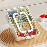 8 Grids Snack Box Organizer Divided Serving Tray for Fruits, Snacks & Seasoning Food Storage Container with Lid