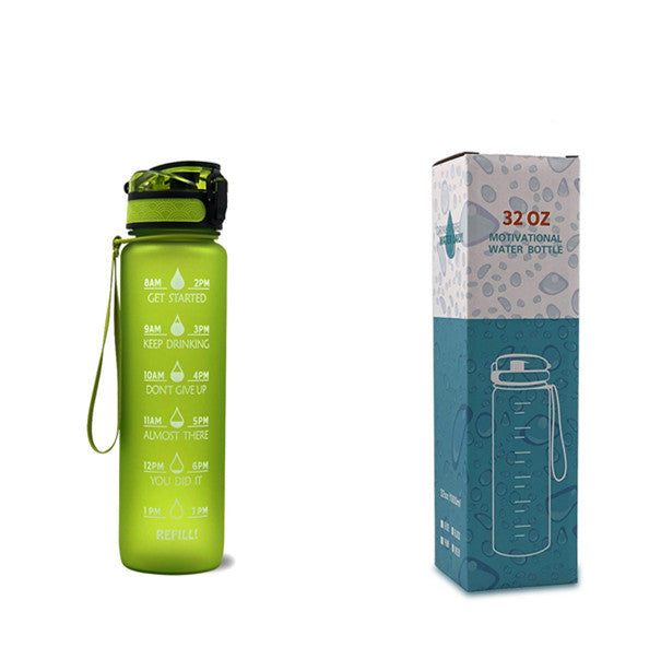 1L Motivational Tritan Water Bottle with Time Marker – Leakproof, BPA-Free, Bounce Cover, Fruit Infuser | Fitness, Gym, Sports