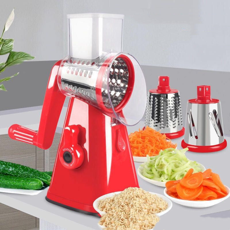Multi-Functional Vegetable Cutter Hand Drum | Manual Slicer & Shredder for Fruits, Vegetables & Cheese