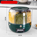 360° Rotating Rice Barrel Large Sealed Cereal Dispenser Moisture-Proof Grain Box Kitchen Food Storage Container 10–12.5kg