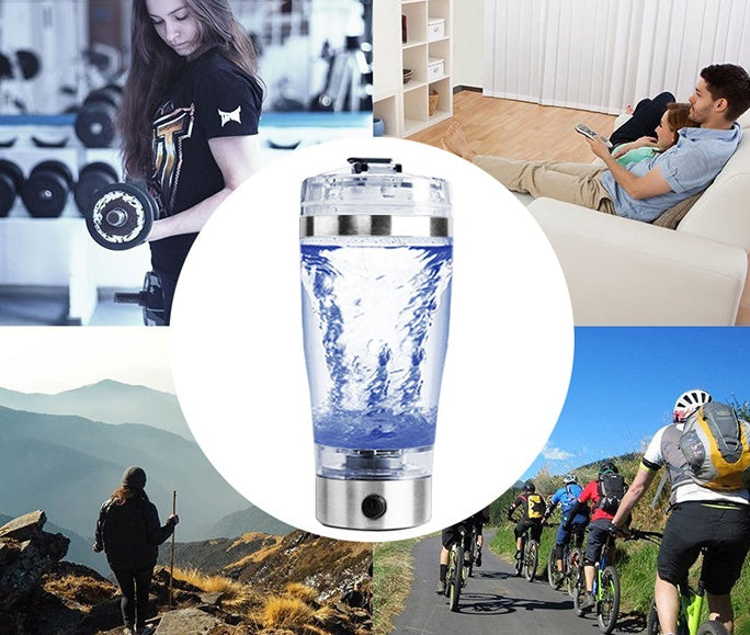 Electric Protein Shake Stirrer USB Blender Bottle | Rechargeable Shaker Cup for Milk, Coffee & Fitness Drinks | 600ml Portable Mixer