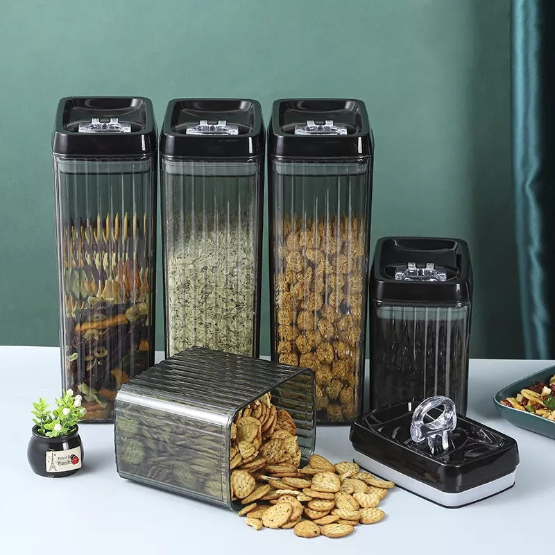6PC Airtight Food Storage Container Set – BPA-Free Plastic Kitchen Jars with Lids – 1.5L & 3.3L